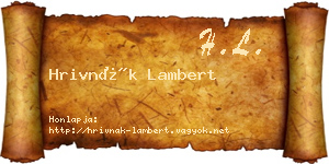 Hrivnák Lambert névjegykártya